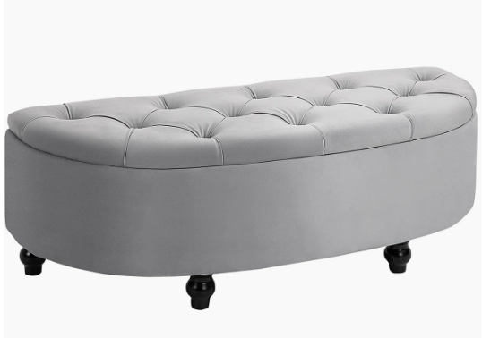 Semi-Circle Bench Blue French Vintage Style 120W x 45D x 50Hcm