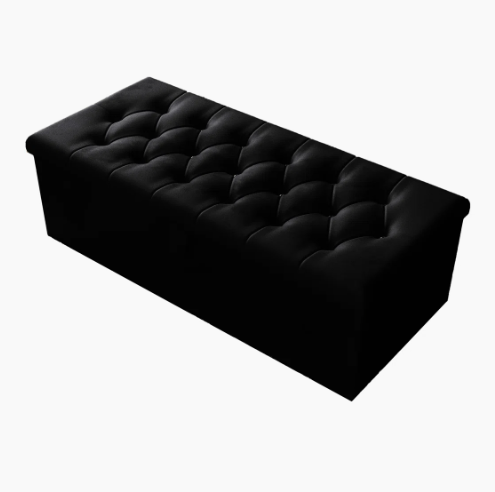 Ottoman with Hydrolic Arm Multi-Color Striped with Matching Buttons