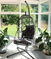 Hanging Egg Chair Grey Large With Stand 10cm