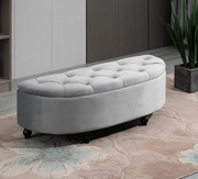 Semi-Circle Bench Blue French Vintage Style 120W x 45D x 50Hcm