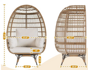 Egg Chair – Oversized 360° Swivel Wicker Lounge Chair
