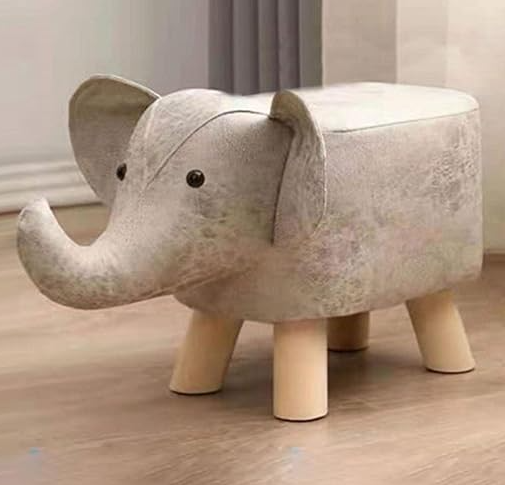Animal Shaped Small Stool – Cute Kids Bench Footstool with Soft Foam Seat