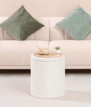 Fabric Storage Ottoman Stool – Folding Footrest Bench with Hidden Storage