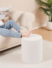 Fabric Storage Ottoman Stool – Folding Footrest Bench with Hidden Storage