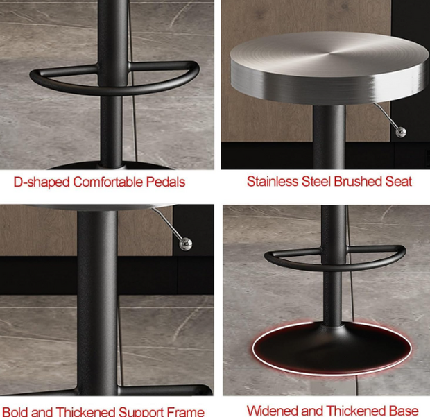 Bar Stool Adjustable – Industrial Backless Swivel Bar Chair