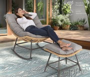 Outdoor Rocking Chair – Egg-Shaped Outdoor Chair with Cushion