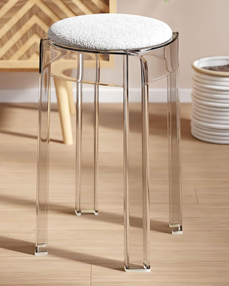 Crystal Acrylic Stool – Stackable Waterproof Seating