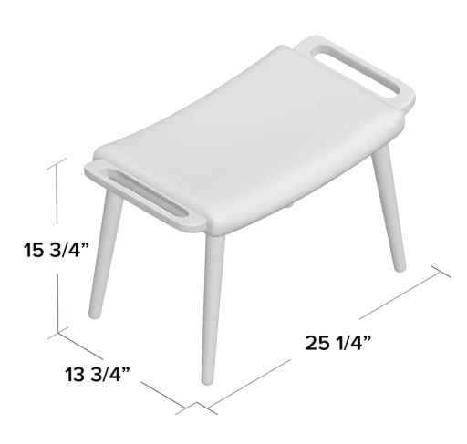 Ash Wood Frame, Vibrant Upholstered Footstool