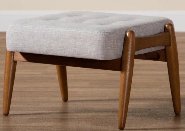 Japandi Style Upholstered Ottoman Footstool