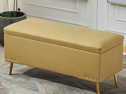 Faux Leather Ottoman Bench with Hidden Storage – Upholstered Flip-Top Footstool