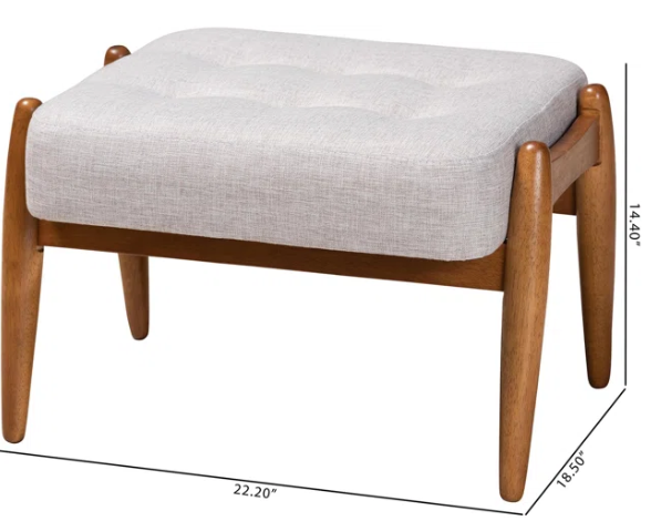 Japandi Style Upholstered Ottoman Footstool