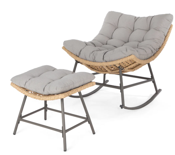 Outdoor Rocking Chair – Egg-Shaped Outdoor Chair with Cushion