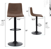 Bar Stools Set of 2 – Adjustable Counter Height Kitchen Stools