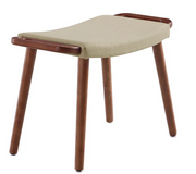 Ash Wood Frame, Vibrant Upholstered Footstool