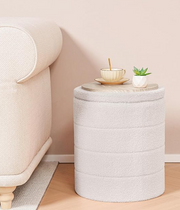 Fabric Storage Ottoman Stool – Folding Footrest Bench with Hidden Storage
