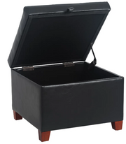 Square Storage Ottoman – Faux Leather Tufted Upholstered footstools