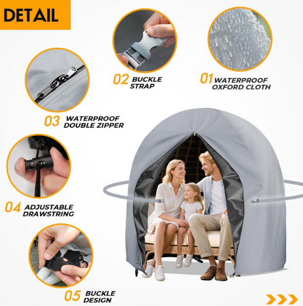Egg Swing Chair Cover Waterproof-Outdoor Double Cocoon Seat