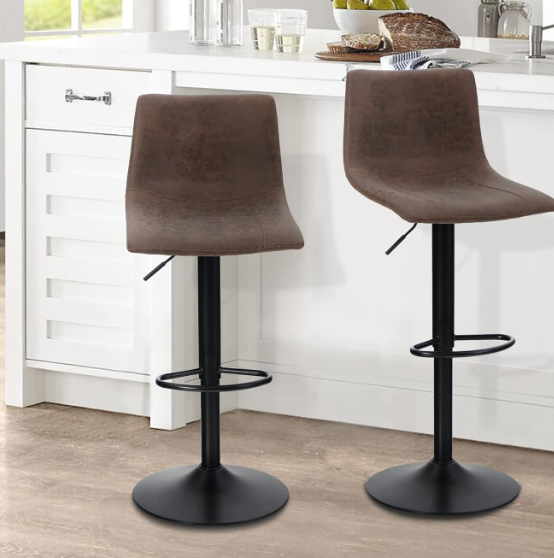 Bar Stools Set of 2 – Adjustable Counter Height Kitchen Stools