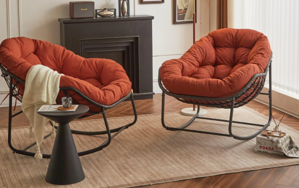 Modern Rocking Chair – Ergonomic Egg-Shaped Papasan Chair