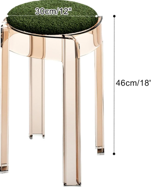 Crystal Acrylic Stool – Stackable Waterproof Seating