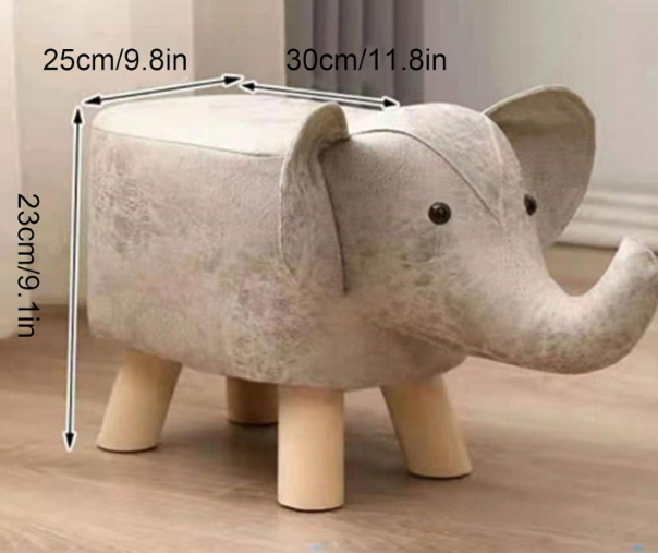 Animal Shaped Small Stool – Cute Kids Bench Footstool with Soft Foam Seat